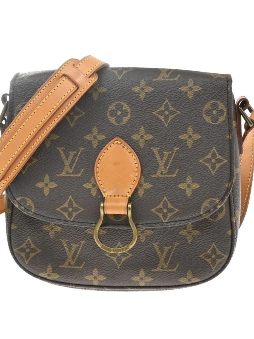 LOUIS VUITTON Saint Cloud MM Shoulder Bag Monogram Leather Brown M51243 34YJ579
